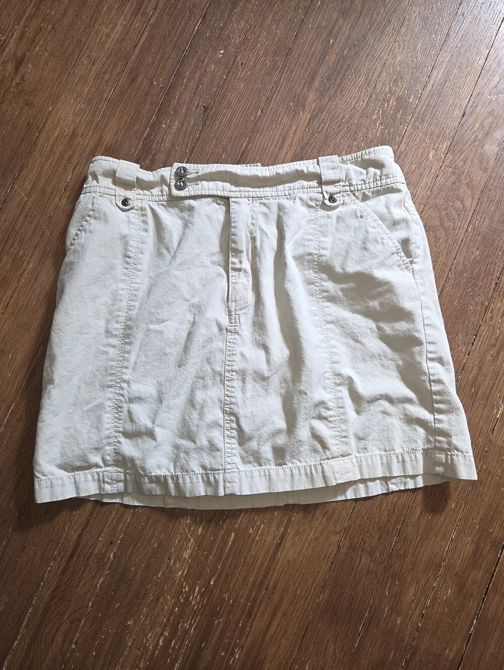 Womens Sonoma Khaki 100% Cotton Mini Skirt With Undershorts Size 6